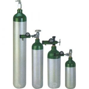 Oxygen tanks in several sizes